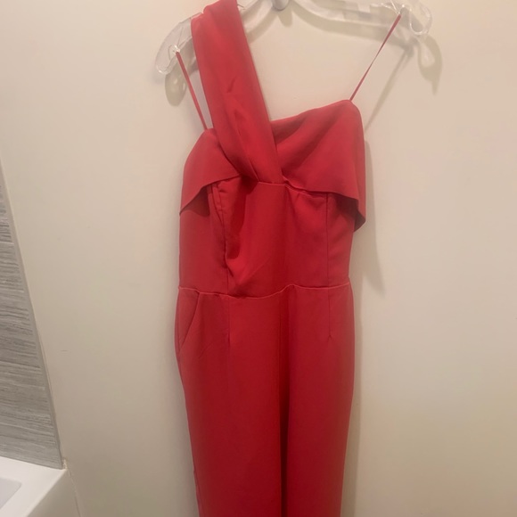 Adelyn Rae Red One Shoulder Jumpsuit - Picture 4 of 4